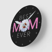 Horloge Ronde Meilleure maman jamais avec l'impression d'image d (Angle)