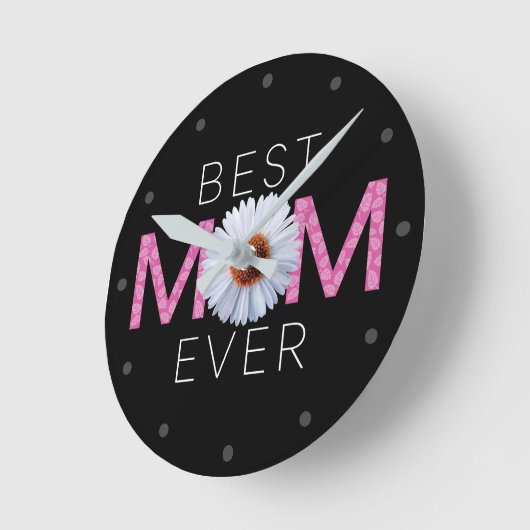 Horloge Ronde Meilleure maman jamais avec l'impression d'image d (Angle)