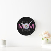 Horloge Ronde Meilleure maman jamais avec l'impression d'image d (Maison)