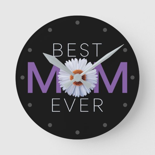Horloge Ronde Meilleure maman jamais avec l'impression d'image m (Recto)