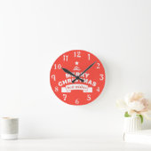 Horloge Ronde Meilleurs voeux de Noël (Maison)
