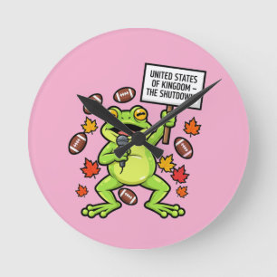 Horloge Ronde Mème de grenouille drôle Satire – Royaume-Uni des