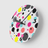 Horloge Ronde Memphis pois (Angle)