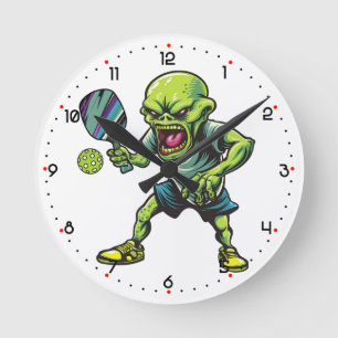 Horloge Ronde Menace Dillzorienne de Pickleball