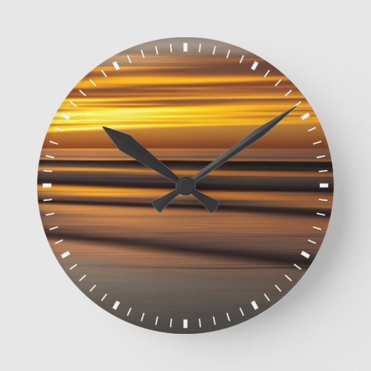 Horloge Ronde Mer Abstraite au coucher du soleil, CA (Recto)