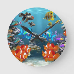 Horloge Ronde Mer Aquarium