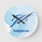 Horloge Ronde Mer Extraordinaire avec dauphins (Recto)