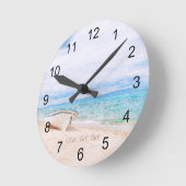 Horloge Ronde Mer Le Jour Plage Bateau De Pêche (Angle)