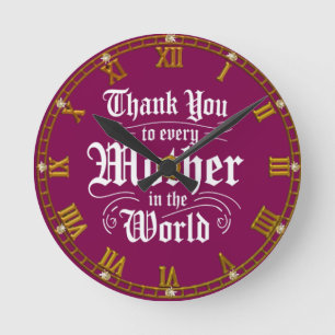 Horloge Ronde Merci aux mères du monde