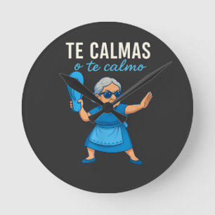 Horloge Ronde Mère espagnole mexicaine drôle