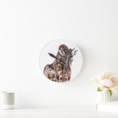 Horloge Ronde Mère Giraffe avec Bébé Giraffe (Maison)