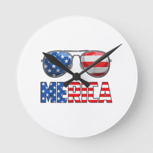 Horloge Ronde Merica Lunettes de soleil 4 juillet pour hommes fe