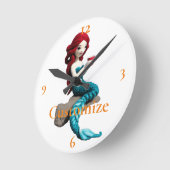 Horloge Ronde Mermaid Relaxant Avec Boisson Thunder_Cove (Angle)