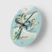 Horloge Ronde Mermaid Riding Serpent de mer Thunder_Cove (Angle)