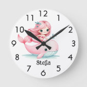 Horloge Ronde Mermaid whale rose nom fille sous l'eau (Recto)