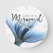 Horloge Ronde #MermaidLife d'une sirène | Citation de la queue b (Recto)