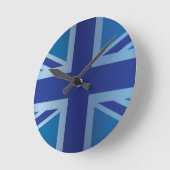 Horloge Ronde Métallc Blue Classic Union Jack British(UK) Flag (Angle)
