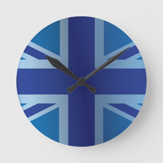 Horloge Ronde Métallc Blue Classic Union Jack British(UK) Flag (Recto)