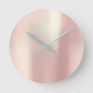 Horloge Ronde Métallurgique en soie brillante rose rose minimal