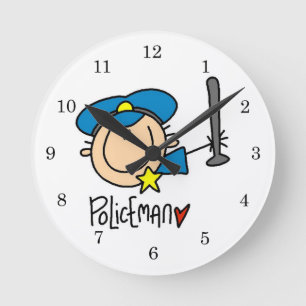Horloge Ronde Métier d'agent de police