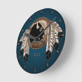 Horloge Ronde Metis Clock Première Nation Spirit Buffalo Wall Cl (Angle)
