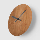 Horloge Ronde Métro de Wood Grain (Angle)