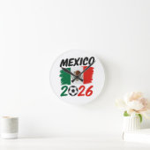 Horloge Ronde Mexico 2026 Soccer Fan Design with Football (Maison)