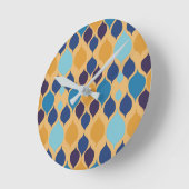 Horloge Ronde Mi-siècle 1960 Géométrique Jaune (Angle)