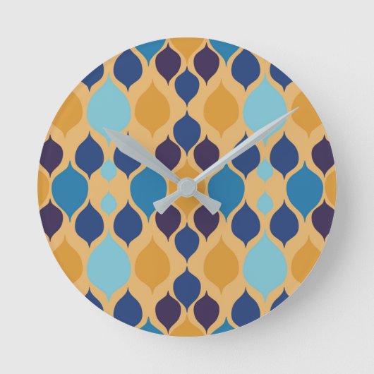 Horloge Ronde Mi-siècle 1960 Géométrique Jaune (Recto)