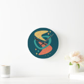 Horloge Ronde Mi-siècle Âge atomique 7 Charbon (Maison)