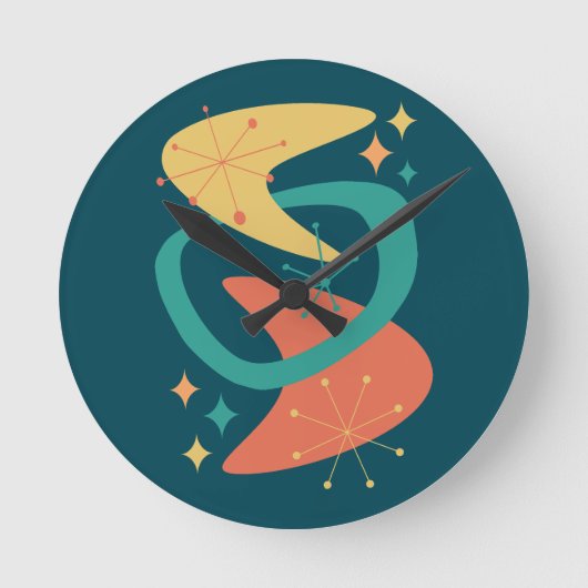 Horloge Ronde Mi-siècle Âge atomique 7 Charbon (Recto)