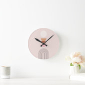 Horloge Ronde Mi-Siècle Moderne 08 Arch Blush Rose (Maison)