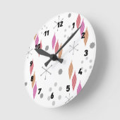 Horloge Ronde Mi-siècle Ornements modernes d'hiver (Angle)