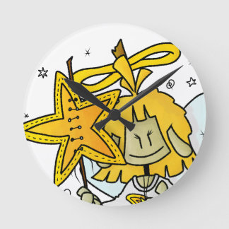 Horloge Ronde Micol - l'ange joyeux des étoiles