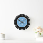Horloge Ronde Micronesia Drapeau Élégant (Maison)