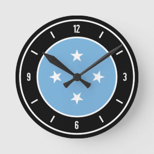 Horloge Ronde Micronesia Drapeau Élégant