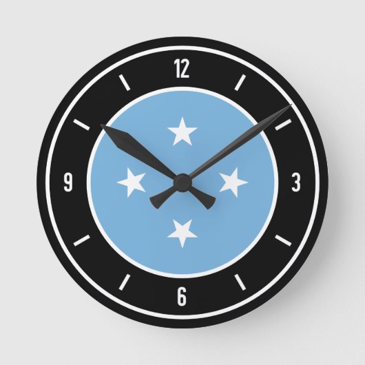 Horloge Ronde Micronesia Drapeau Élégant (Recto)
