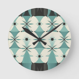 Horloge Ronde Mid Century Moderne MCM Atomique Vintage des année