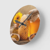 Horloge Ronde Miel (Angle)