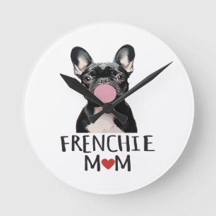 Horloge Ronde Mignon bouledogue français