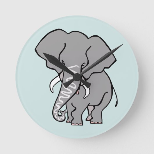 Horloge Ronde Mignonne ELEPHANT Africain -Animal en voie de disp (Recto)