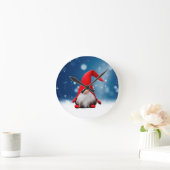 Horloge Ronde Mignonnes Etoiles de neige Père Noël Noël (Maison)