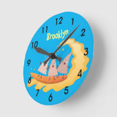 Horloge Ronde Mignons nachos chips de maïs surf (Angle)