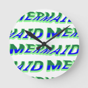 Horloge Ronde Mikitiez océanique sirène venus bleu mer