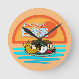 Horloge Ronde Mikitiez soleil bain de soleil brun été windsurf