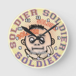 Horloge Ronde Militaire Soldat