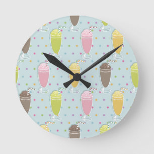 Horloge Ronde Milkshake Pattern