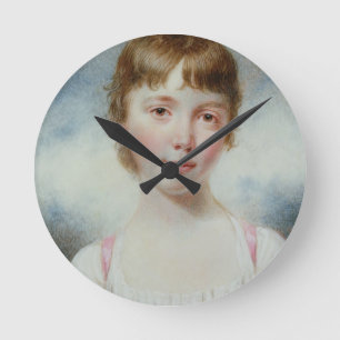 Horloge Ronde Miniature d'une jeune fille