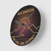 Horloge Ronde Minimal One-Stroke Mountain Ridge (NO NUMBERS) (Angle)