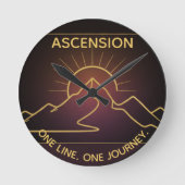 Horloge Ronde Minimal One-Stroke Mountain Ridge (NO NUMBERS) (Recto)